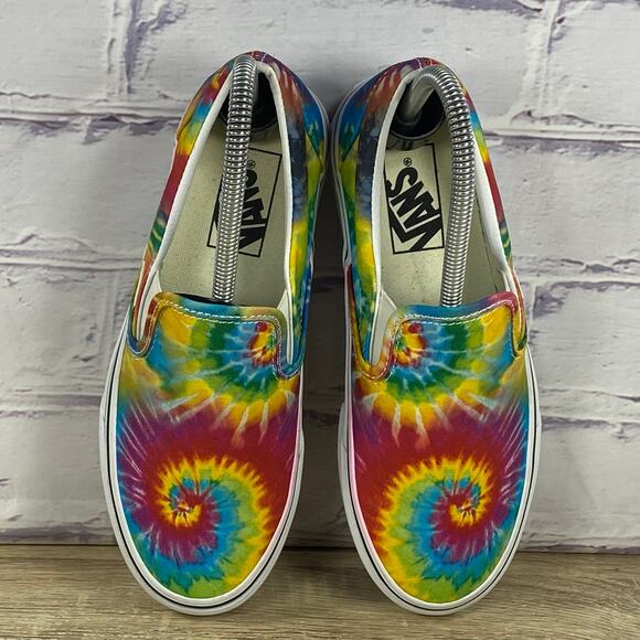 Vans Tie Dye Slip On Shoes Women's 6 Men's 4.5 Colorful Classic Skate Sneaker - Picture 6 of 9